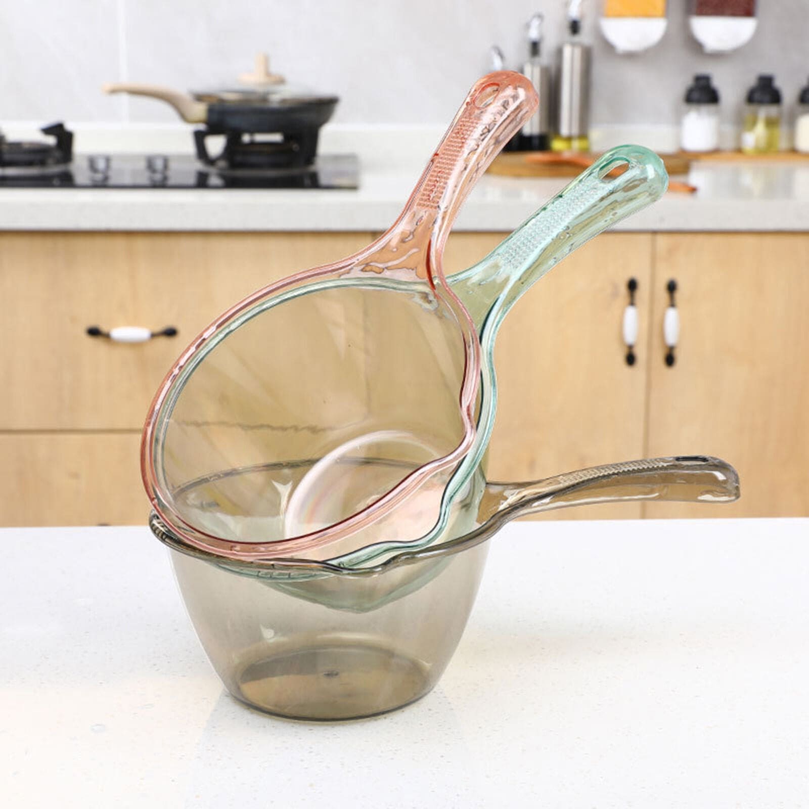Plastic Water Ladle, Long Handle Water Ladle, Water Bath Scoop, Multipurpose Transparent Ladle For Home Kitchen Bathroom Outdoor, Hair Wash Bucket, Large Capacity Shower Ladle Plastic Water Ladle, Long Handle Water Ladle, Water Bath Scoop, Multipurpose Transparent Ladle For Home Kitchen Bathroom Outdoor, Hair Wash Bucket, Large Capacity Shower Ladle